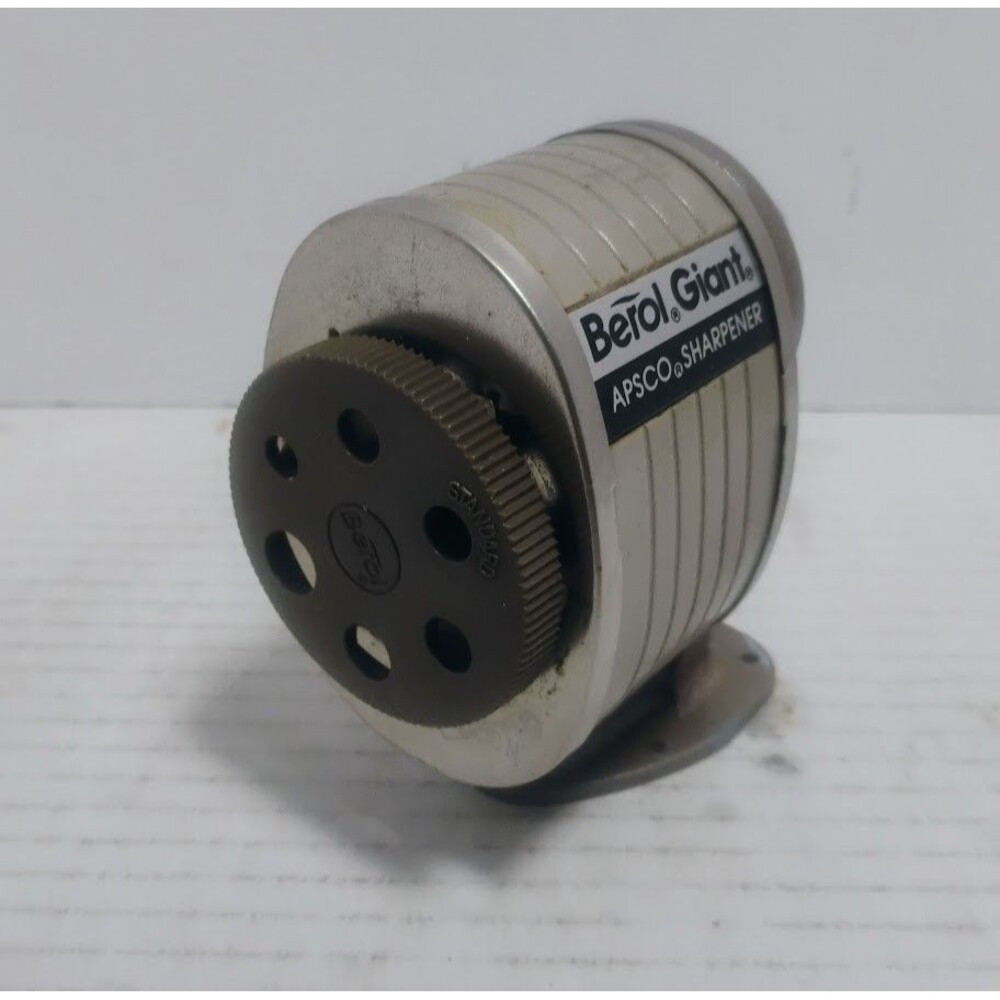 VINTAGE BEROL GIANT APSCO 6 HOLE PENCIL SHARPENER MADE IN USA 37027